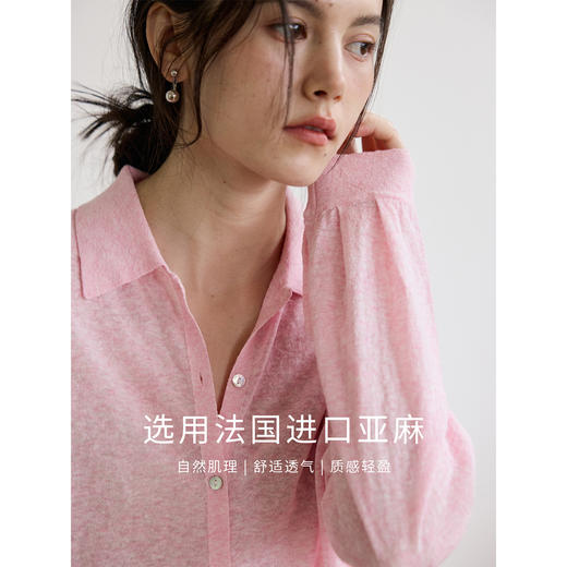 进口麻棉针织宽松衬衫 商品图2