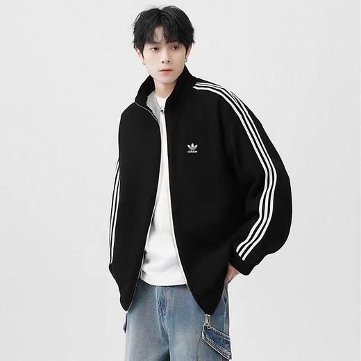 F020226休闲撞色三杠连帽拉链卫衣外套男女同款 商品图0