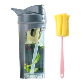 ABF865DGRYBR 乐扣乐扣Lock&Lock 【配杯刷】吸管杯大容量夏季运动塑料水杯男女学生户外便携杯子