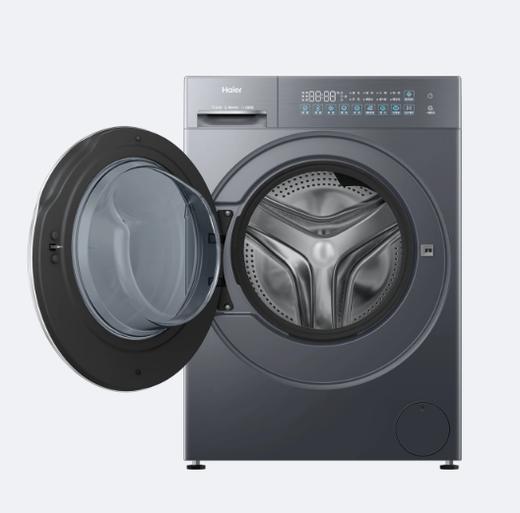 海尔 洗衣机 XQG120-L58A1 12公斤 滚筒 变频 一级能效 嵌入式 ABT双喷淋设计 童锁功能 AMT防霉抗菌窗垫 中途添衣 极夜灰 商品图3