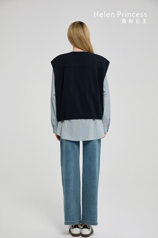 工装风拼接圆领上衣 商品图4