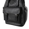 牛皮革拼织物双肩包大号男款木炭灰色拼黑色 商品缩略图5