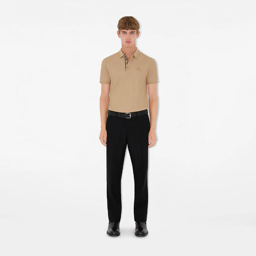 【二】BURBERRY 巴宝莉 男士马术骑士徽标刺绣棉质短袖 Polo 衫 卡其色 8099167 A7405 商品图2