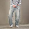DRONKOO 2026 半松紧腰花色抽绳不规则钮扣万花筒钉扣中厚牛仔长裤 商品缩略图1