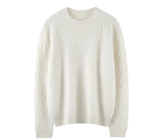 【来点不一样的】中国红！2026双股加厚纯羊绒衫女毛衣全身花纱保暖设计新年新款长袖毛衣！ 商品图3