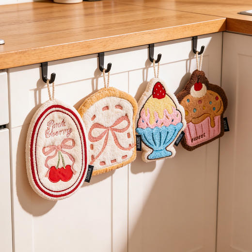 摩登主妇擦手毛巾挂式可爱高颜值不易发臭吸水厨房卫生间擦手神器 商品图5