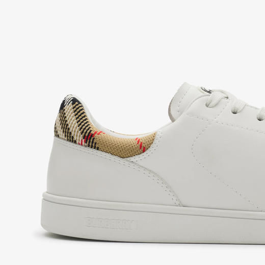 BURBERRY 巴宝莉 男士马术骑士徽标皮革 Set 休闲运动鞋 白色 8118850 A1464 商品图5