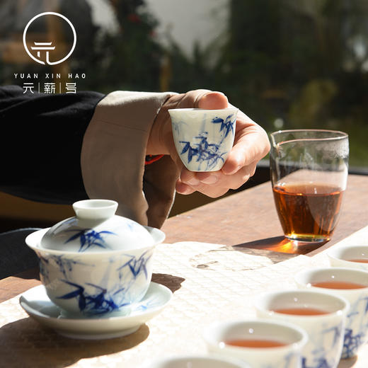 景德镇手绘青花竹子盖碗茶具套组【首发】 商品图3