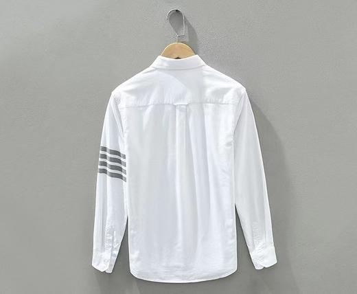 F020224春秋上新水洗工艺四条杠全棉长袖衬衫 商品图4