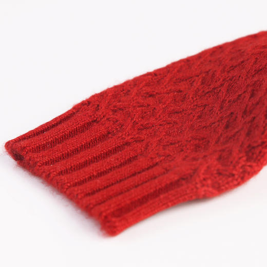 【咕咕同款】PALUOPO/PL 100%山羊绒圆领女开衫E21852-B/约重345g 红色帕罗 商品图5