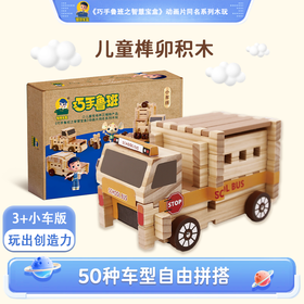 【50种车型可自由拼搭】智慧宝盒积木益智拼装玩具小车款C117 小小建筑师大颗粒榫卯3-12岁开发大脑 可拼40款小车、工程车造型