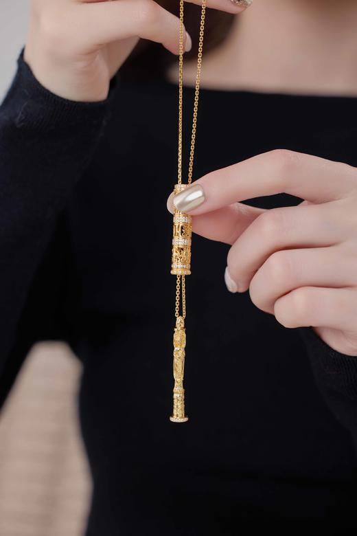 阿尼陀佛 随身佛项链  阿弥陀佛菩萨 银镀金项链 （非质量问题 不退不换） 商品图1