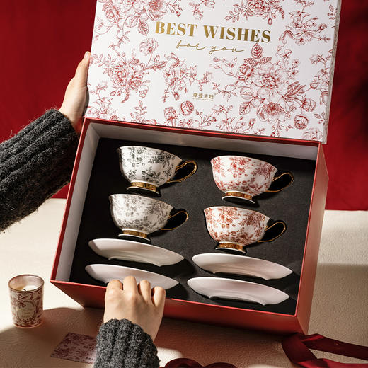 摩登主妇玫瑰假日咖啡杯套装杯子伴手礼乔迁新居结婚订婚新婚礼物 商品图3