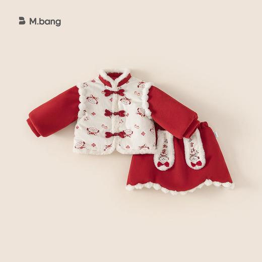 宥宝童装女童汉服套装新款拜年服儿童冬装中国风宝宝半身裙两件套 商品图0