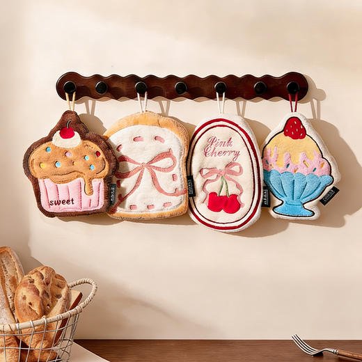 摩登主妇擦手毛巾挂式可爱高颜值不易发臭吸水厨房卫生间擦手神器 商品图0