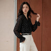 【限时秒杀】西遇法式波点飘带长袖衬衫女2026春季新款荷叶边宽松落肩雪纺衬衣10360046 商品缩略图2