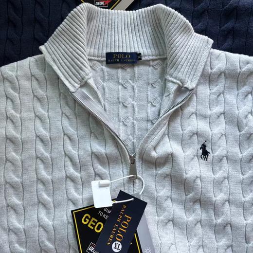 F020245针织拉链毛衣外套夹克情侣男女同款小马刺绣logo麻花毛衣 商品图13