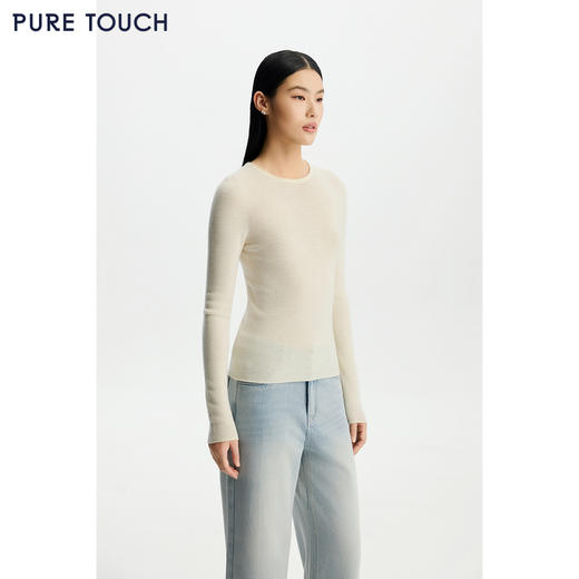 商场同款PURE TOUCH女装26春夏新款圆领羊毛打底衫弹力内搭针织衫 商品图4