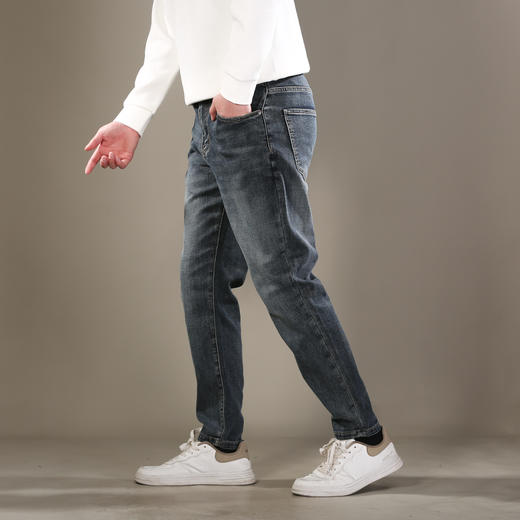 DRONKOO 2026 织带腰带表袋右后袋7刺绣钉扣中厚牛仔长裤 商品图2