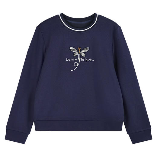 百媚生 棉质正肩圆领卫衣套头上衣S82610094 商品图4