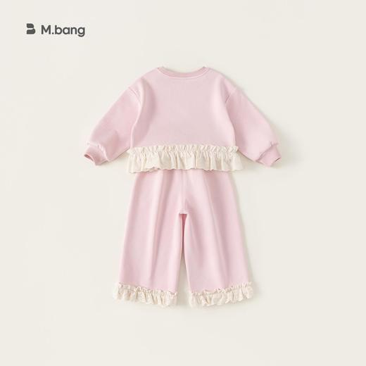 宥宝童装女童套装春季新品粉色花边拼接卫衣宽松休闲裤儿童两件套 商品图3