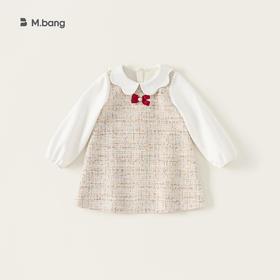 宥宝童装女童娃娃领连衣裙春款2025新款洋气女宝宝公主裙儿童礼服