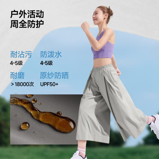 【26春夏新品】蕉下女士防泼水宽松阔腿长裤WR881 商品图3