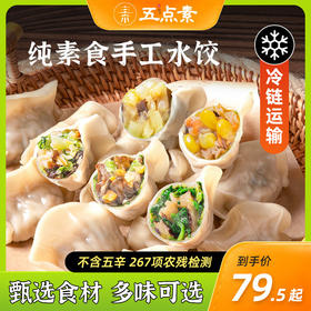 纯素食手工水饺 饺子 不含五辛 267项农残无检出 多味可选（山珍松茸水饺，玉米马蹄水饺，山野荠菜水饺，翡翠时蔬水饺，冬笋三鲜水饺）