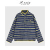 A008潘依绣丁丁宠粉韩系羊羔绒撞色条纹立领长袖宽松上衣Q48874 商品缩略图0