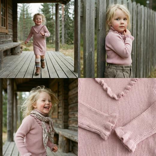 PALUOPO/PL 100%山羊绒 两翻领抽条童衫E21971T-B/约重190g帕罗 商品图2