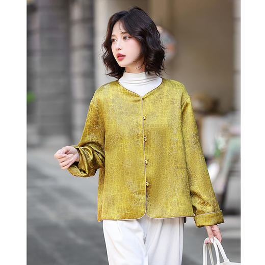 丁摩 国风绣花外套女春秋时尚宽松减龄新中式上衣5ZF-55037 商品图1