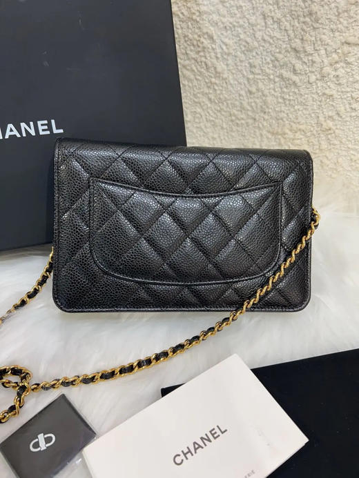 Chanel 黑金 荔枝纹牛皮 woc 链条包 商品图1