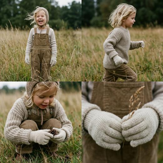 PALUOPO/PL 100%山羊绒儿童手套ET21829R-B约重60g 配饰帕罗 商品图2