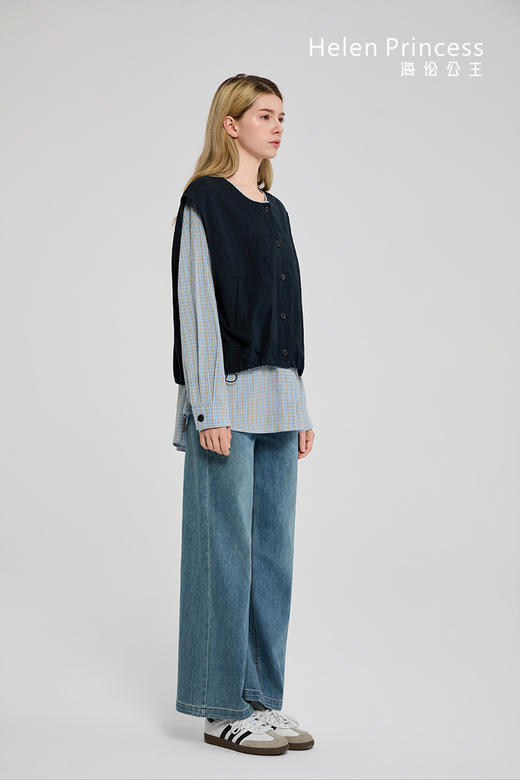 工装风拼接圆领上衣 商品图3