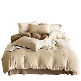 VP924042072045 博洋家纺 牛奶绒加厚保暖套件冬天床单套件床上套件床单被套床上用品【1.8m床单款/被套尺寸220*240cm/四件套】