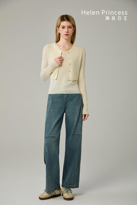 时髦针织套装开衫+背心 商品图2