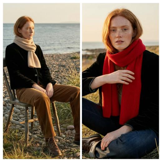 PALUOPO/PL 100%山羊绒 围巾ET23213R约重90g/100%山羊绒 配饰帕罗 商品图8