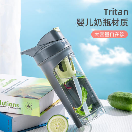 ABF865DGRYBR 乐扣乐扣Lock&Lock 【配杯刷】吸管杯大容量夏季运动塑料水杯男女学生户外便携杯子 商品图2
