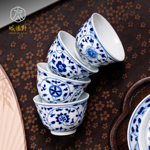 青花颜色釉 玉润清澜（串枝莲）8头茶具套组【首发】 商品图13