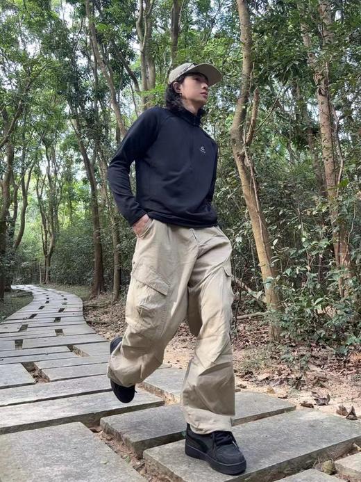 F020238春款男款立领半开胸内胆半拉链吸湿排汗保暖户外登山徒步上衣 商品图12