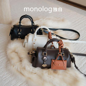 独白X卡拉羊 挂耳波士顿包优雅精致单肩斜挎手拎女包密语系列 D4201