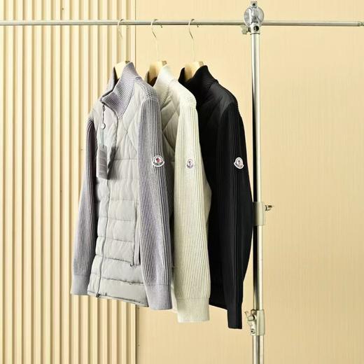 F020230男款针织立领毛衣羽绒拼接连帽羽绒服 商品图2