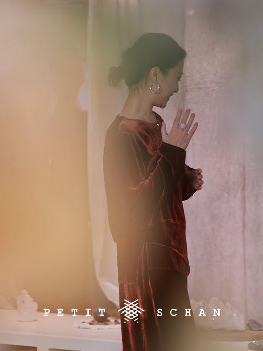 Petit Schan小闪 CLO#1038 A Moveable Feast 流动的盛宴 新年限定款重磅真丝丝绒染色套头上衣/裤子 商品图1