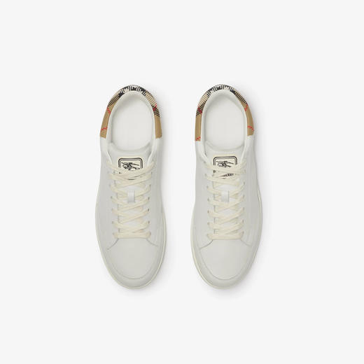 BURBERRY 巴宝莉 男士马术骑士徽标皮革 Set 休闲运动鞋 白色 8118850 A1464 商品图3