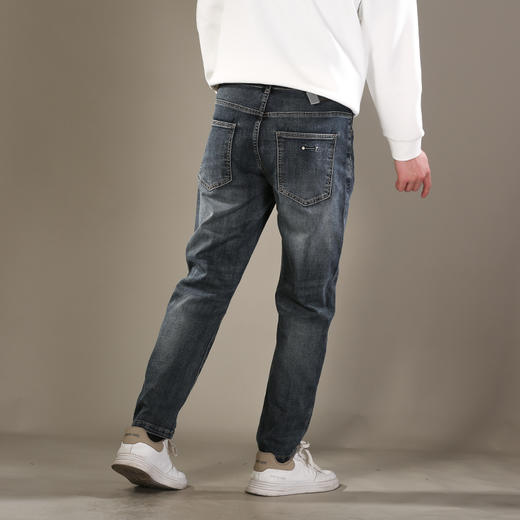 DRONKOO 2026 织带腰带表袋右后袋7刺绣钉扣中厚牛仔长裤 商品图3