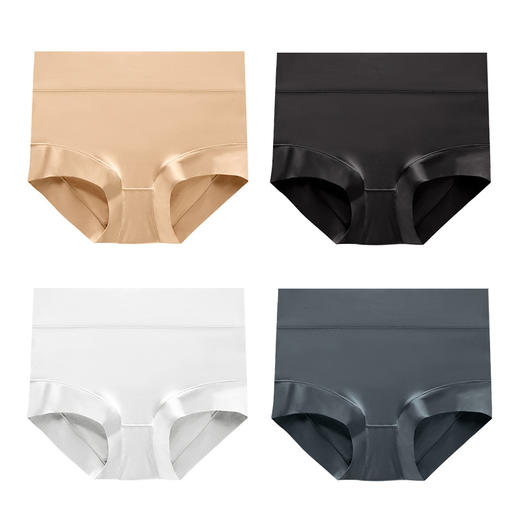 雀说【两组装】80支莫代尔高腰内裤女生收腹高品质桑蚕丝裆大码内裤ALW6568 商品图3