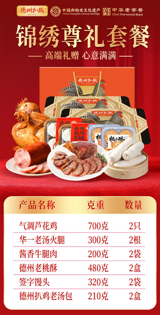 [德州扒鸡组合套餐]吉祥甄礼、珍禽福礼、锦绣尊礼灵活提货年货吉礼 商品图5