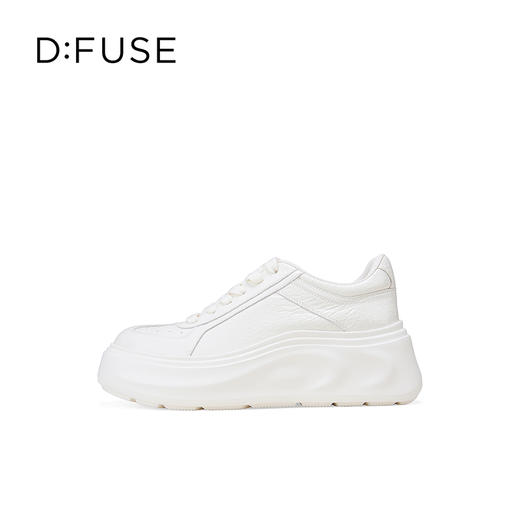 Dfuse迪芙斯2026春季新款轻便厚底增高牛漆皮松糕鞋休闲鞋增高鞋 商品图1