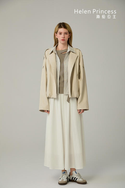 假两件衬衫翻领皮衣 商品图0