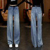 丁摩 [爆闪满天星]烫钻阔腿牛仔裤女新款显瘦宽松闪钻带钻直筒裤5ZF-6618 商品缩略图1